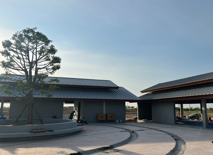 รับติดตั้งหลังคาเมทัลชีท สถานปฎิบัติธรรมคลอง 9 อำเภอลำลูกกา ปทุมธานี